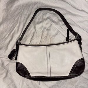 Vintage Coach Cream and Brown Shoulder Bag